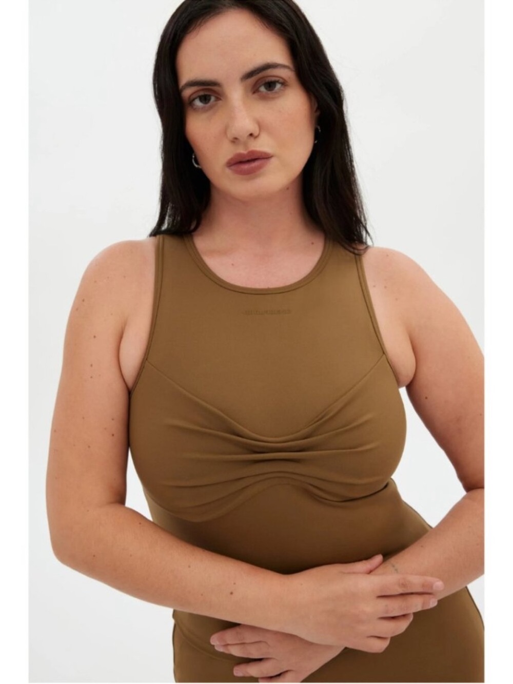 NWT Girlfriend Collective Beachwood Brown Quinn Tank Top Small